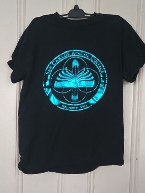 Gildan Black T-Shirt with White Tag Logo